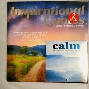 2025 Wall Calendar with Matching Mini Calendar Inspirational Quotes- 2 Pack